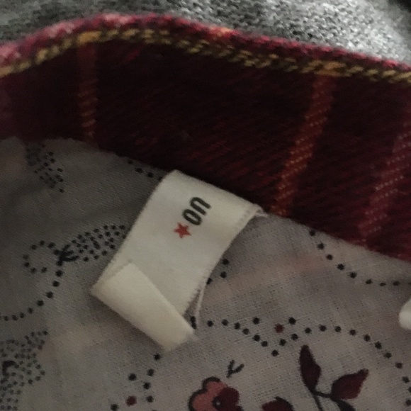 UO ANTHROPOLOGIE Plaid Cotton Flannel Asymmetric Frayed Hem Skirt L - Picture 4 of 6